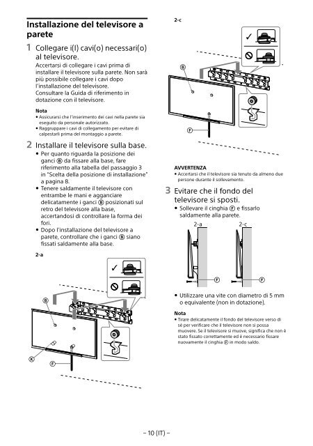 Sony KDL-55W955B - KDL-55W955B Informations d'installation du support de fixation murale Portugais