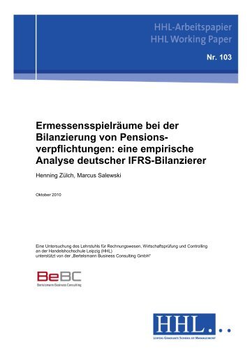Ermessensspielräume bei der Bilanzierung von Pensions ...
