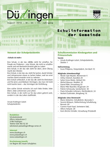 Schulinformation der Gemeinde - Gemeinde Düdingen