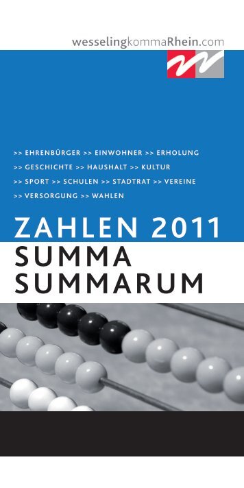 ZAHLEN 2011 SUMMA SUMMARUM - Stadt Wesseling