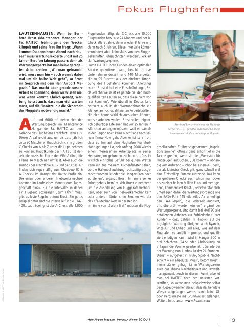 Exklusiv-Interview - HahnAirport Magazin