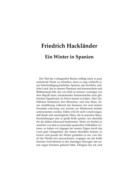 Friedrich Hackländer Ein Winter in Spanien