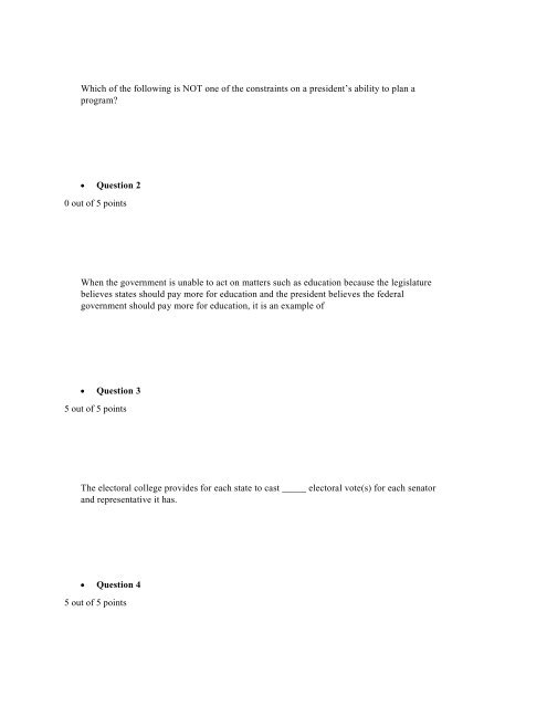 POL 110 U.S. Government Full Course 2018 Strayer