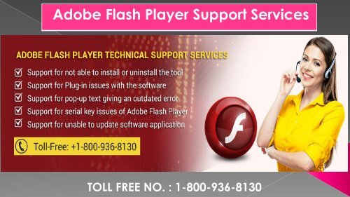 Adobe Flash Player Support Service, Dial 1-800-936-8130