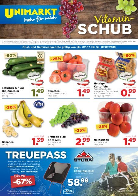 Unimarkt Flugblatt 04.07.-10.07.2018