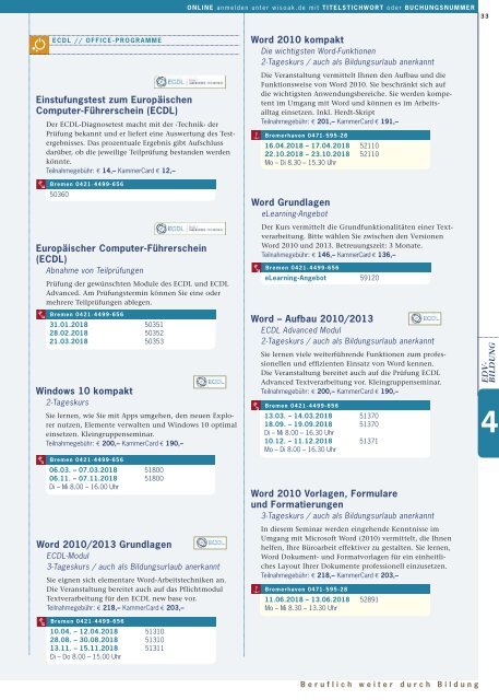 wisoak BB Programm 2018