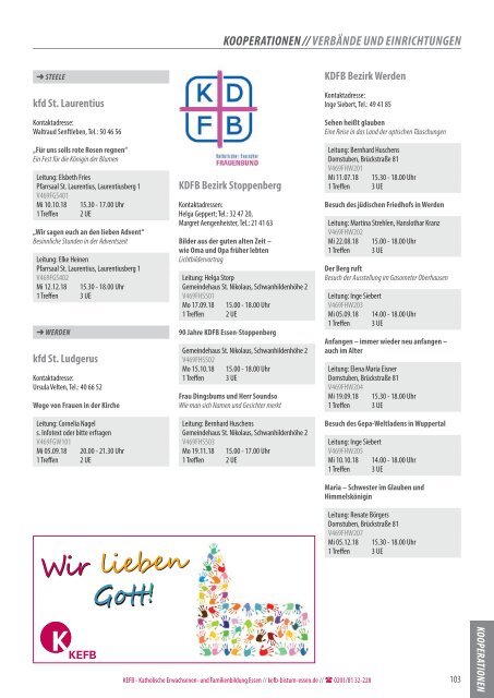 Essen @KEFB Bistum Essen: Herbstprogramm 2018