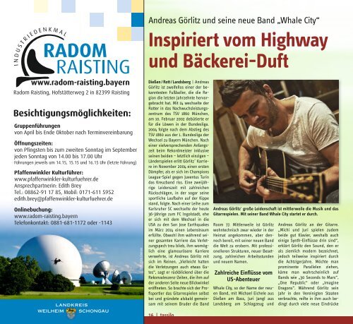 Tassilo, Ausgabe Juli/August 2018 - Das Magazin rund um Weilheim und die Seen