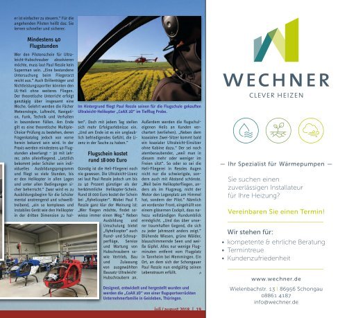Tassilo, Ausgabe Juli/August 2018 - Das Magazin rund um Weilheim und die Seen