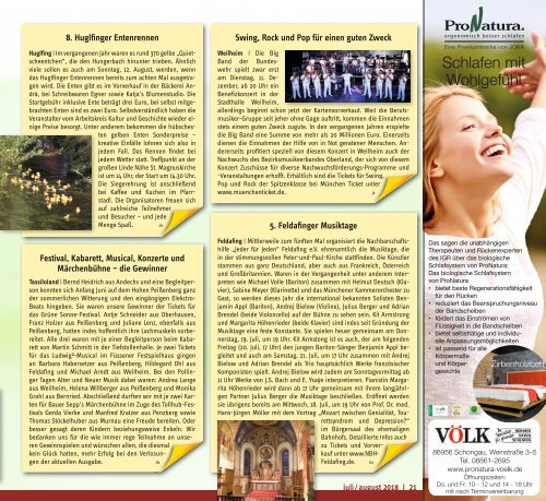 Tassilo, Ausgabe Juli/August 2018 - Das Magazin rund um Weilheim und die Seen