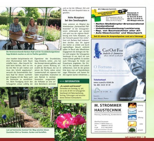 Tassilo, Ausgabe Juli/August 2018 - Das Magazin rund um Weilheim und die Seen