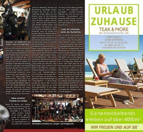 Tassilo, Ausgabe Juli/August 2018 - Das Magazin rund um Weilheim und die Seen