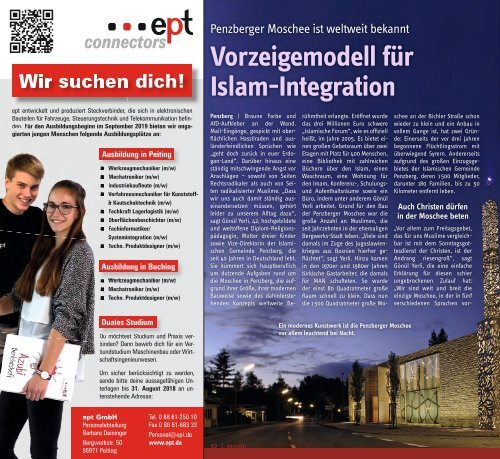 Tassilo, Ausgabe Juli/August 2018 - Das Magazin rund um Weilheim und die Seen