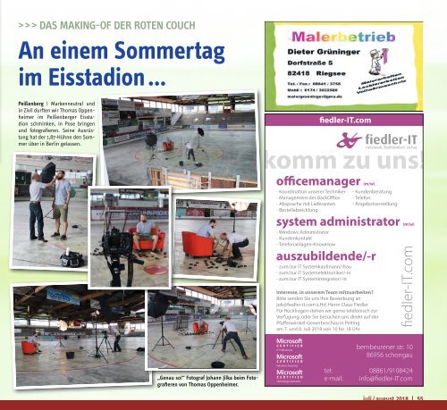 Tassilo, Ausgabe Juli/August 2018 - Das Magazin rund um Weilheim und die Seen