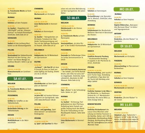 Tassilo, Ausgabe Juli/August 2018 - Das Magazin rund um Weilheim und die Seen