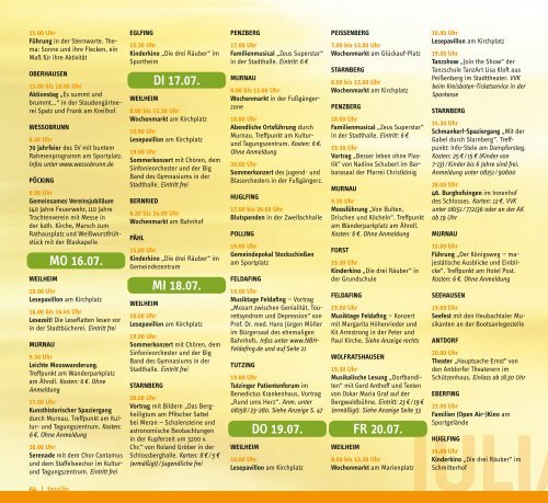 Tassilo, Ausgabe Juli/August 2018 - Das Magazin rund um Weilheim und die Seen