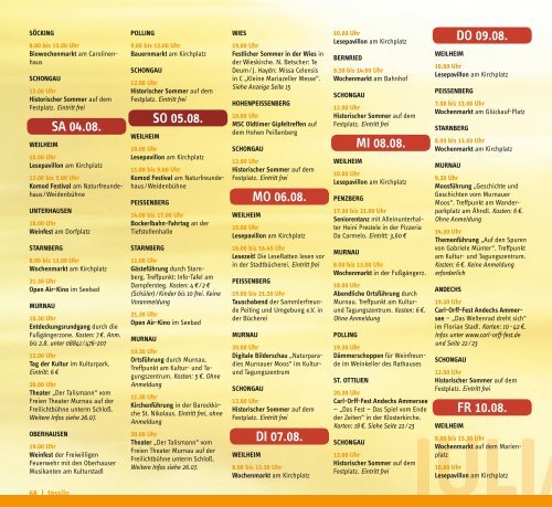Tassilo, Ausgabe Juli/August 2018 - Das Magazin rund um Weilheim und die Seen