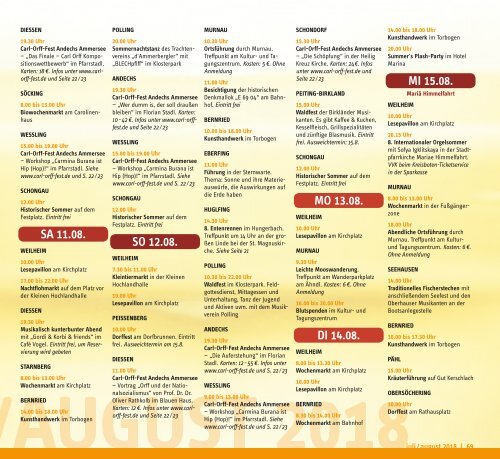 Tassilo, Ausgabe Juli/August 2018 - Das Magazin rund um Weilheim und die Seen