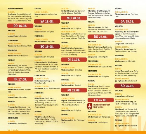 Tassilo, Ausgabe Juli/August 2018 - Das Magazin rund um Weilheim und die Seen