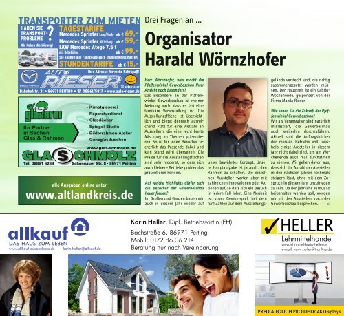 Altlandkreis Ausgabe Juli/August 2018 - Das Magazin für den westlichen Pfaffenwinkel