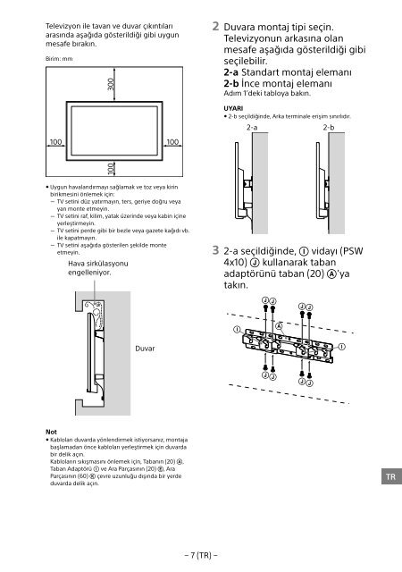 Sony KDL-48R553C - KDL-48R553C Informations d'installation du support de fixation murale Portugais