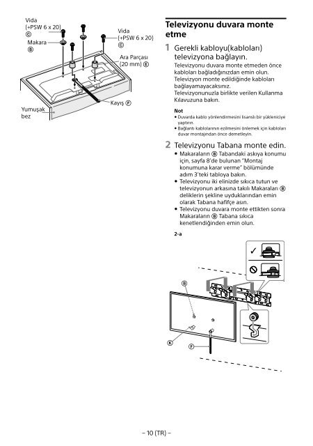 Sony KDL-48R553C - KDL-48R553C Informations d'installation du support de fixation murale Portugais