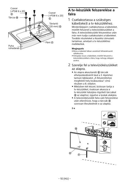 Sony KDL-48R553C - KDL-48R553C Informations d'installation du support de fixation murale Portugais