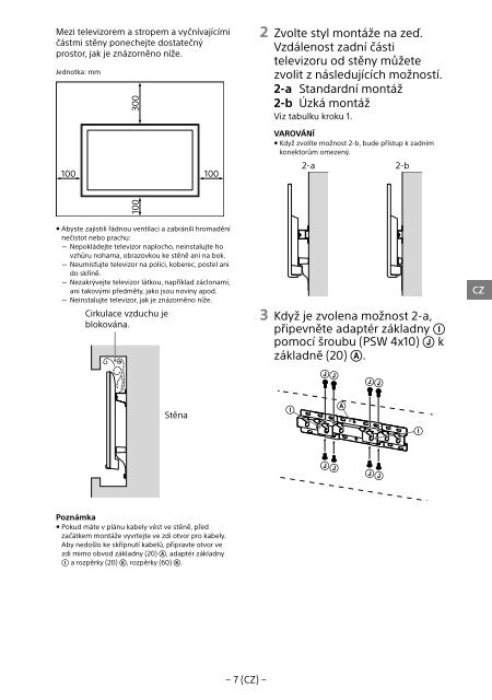 Sony KDL-48R553C - KDL-48R553C Informations d'installation du support de fixation murale Portugais