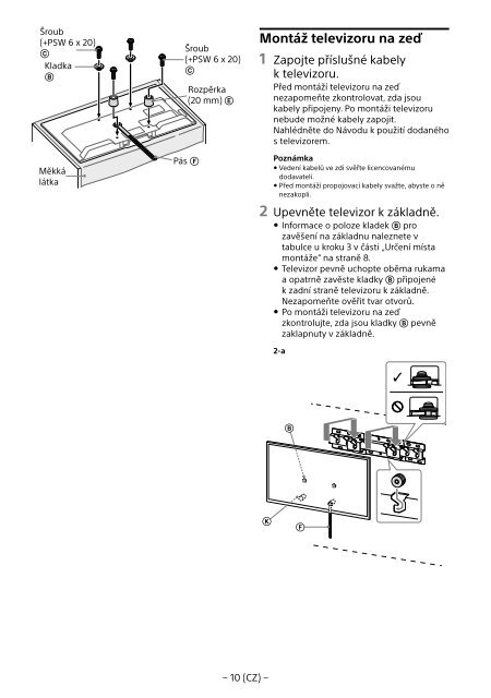 Sony KDL-48R553C - KDL-48R553C Informations d'installation du support de fixation murale Turc