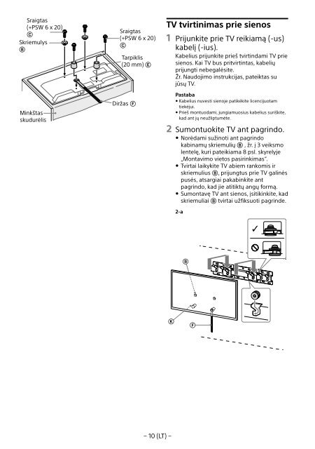 Sony KDL-48R553C - KDL-48R553C Informations d'installation du support de fixation murale Turc