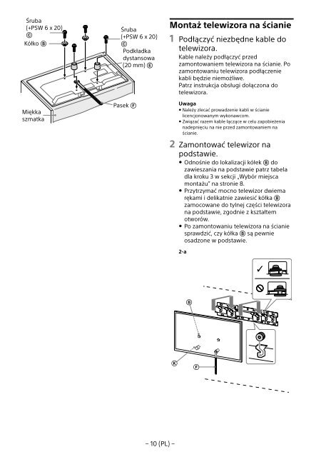 Sony KDL-48R553C - KDL-48R553C Informations d'installation du support de fixation murale Turc