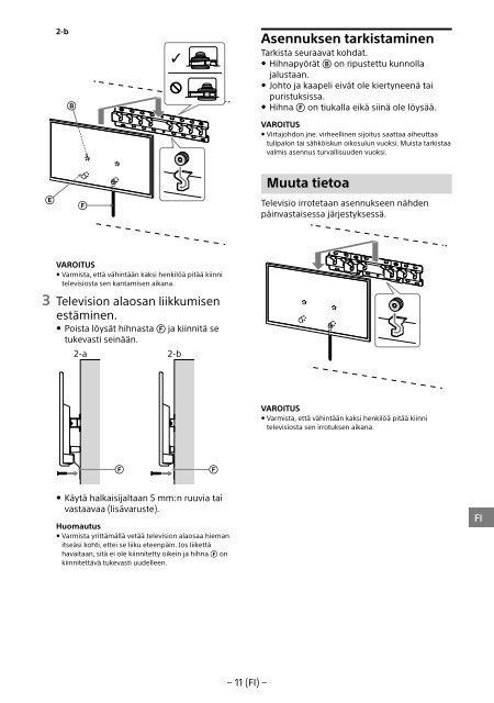 Sony KDL-48R553C - KDL-48R553C Informations d'installation du support de fixation murale Bulgare