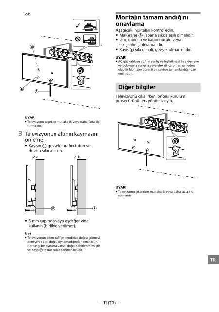 Sony KDL-48R553C - KDL-48R553C Informations d'installation du support de fixation murale Bulgare