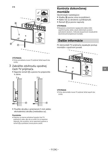 Sony KDL-48R553C - KDL-48R553C Informations d'installation du support de fixation murale Bulgare