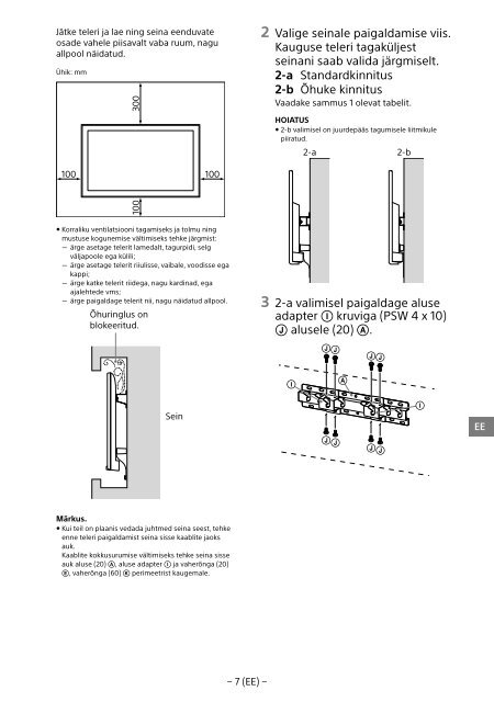 Sony KDL-48R553C - KDL-48R553C Informations d'installation du support de fixation murale Bulgare