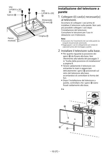 Sony KDL-48R553C - KDL-48R553C Informations d'installation du support de fixation murale Bulgare