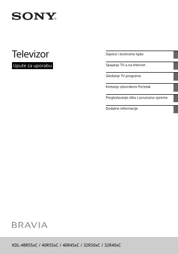 Sony KDL-32R403C - KDL-32R403C Istruzioni per l'uso Croato
