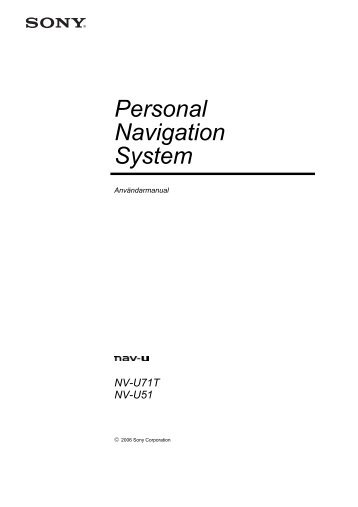 Sony NV-U71T - NV-U71T Mode d'emploi SuÃ©dois