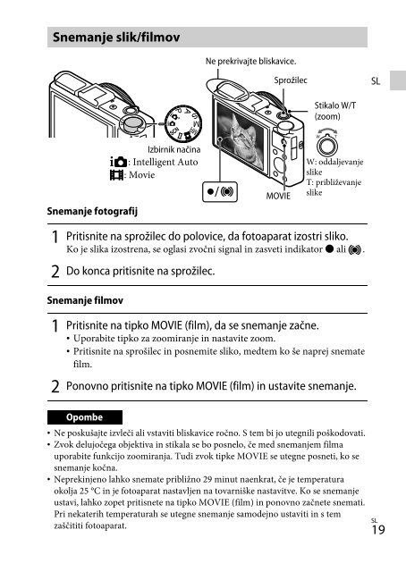 Sony DSC-RX100M2 - DSC-RX100M2 Mode d'emploi Slov&eacute;nien