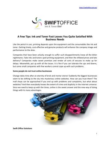 Swift Office Solutions  | Ink and Toner Cartridges