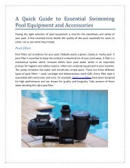 A Quick Guide to Essential Swimming Pool Equipment and Accessories