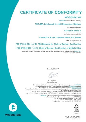 THEUMA FSC Certificate 2017 UK