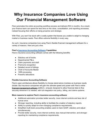 Why Insurance Companies Love Using Our Financial Management Software