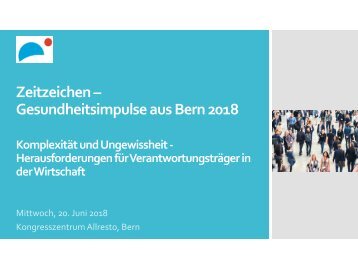 Zeitzeichen – Gesundheitsimpulse aus Bern 2018