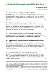 © Schütze-Brief • Gesundheitspolitischer Info-Dienst