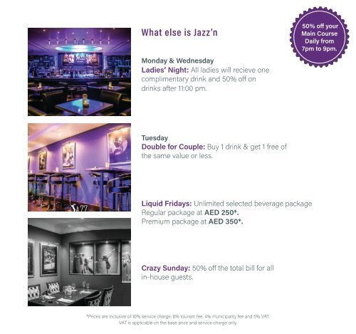 F & B offers - July to September