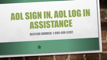 1-800-488-5392 AOL Sign In, AOL Log In Assistance