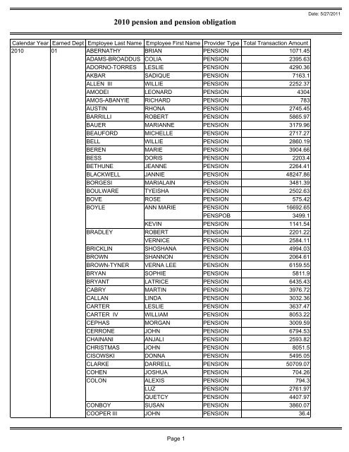 2010 pension and pension obligation - Sunshine Review