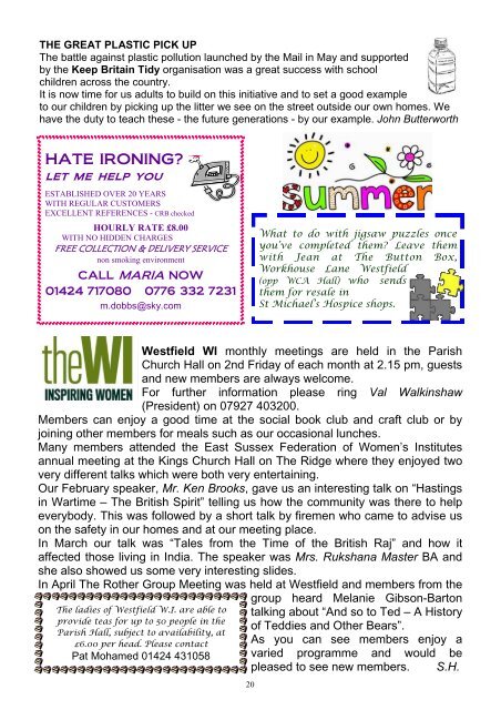 WCA NEWSLETTER 164w MAY 2018