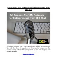 Get Business Start Up Podcasts for Entrepreneurs from CEO Chat